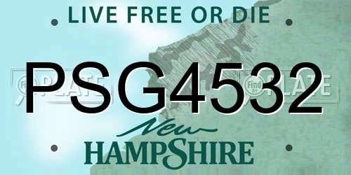 PSG4532 New Hampshire License Plate