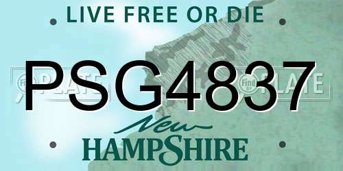 PSG4837 New Hampshire License Plate