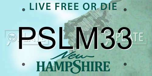 PSLM33 New Hampshire License Plate