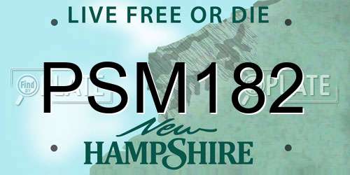 PSM182 New Hampshire License Plate
