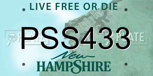 PSS433 New Hampshire License Plate