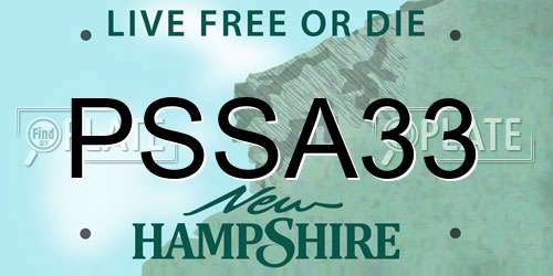 PSSA33 New Hampshire License Plate