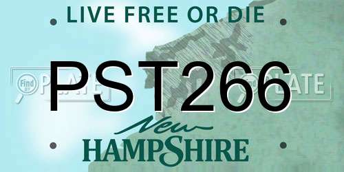 PST266 New Hampshire License Plate
