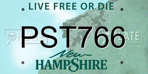 PST766 New Hampshire License Plate