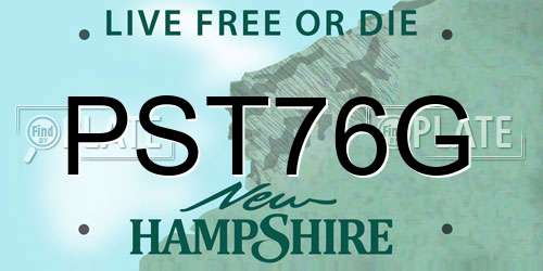 PST76G New Hampshire License Plate