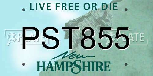 PST855 New Hampshire License Plate