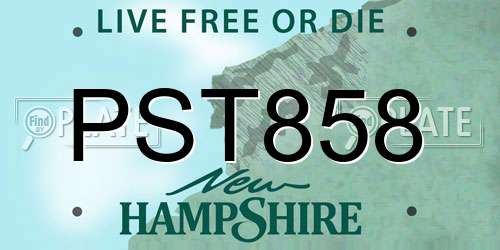 PST858 New Hampshire License Plate