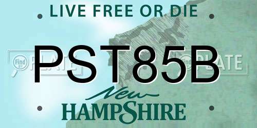 PST85B New Hampshire License Plate