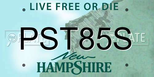 PST85S New Hampshire License Plate