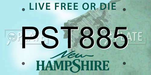 PST885 New Hampshire License Plate