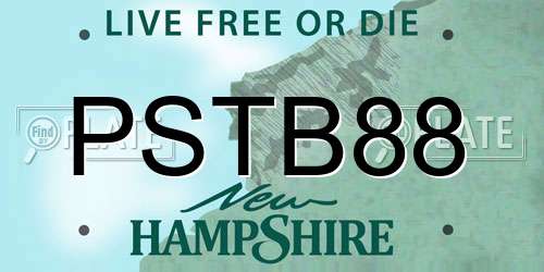 PSTB88 New Hampshire License Plate