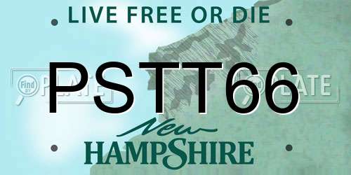 PSTT66 New Hampshire License Plate
