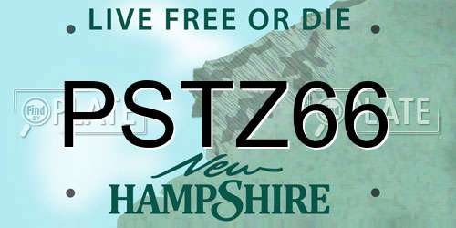 PSTZ66 New Hampshire License Plate