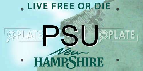 PSU New Hampshire License Plate