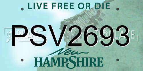 PSV2693 New Hampshire License Plate