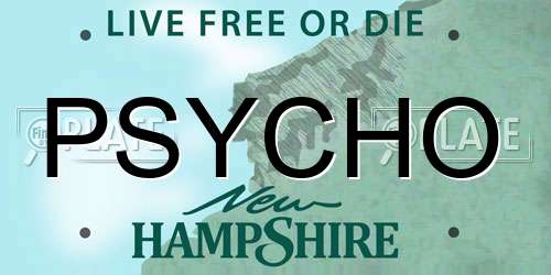PSYCHO New Hampshire License Plate