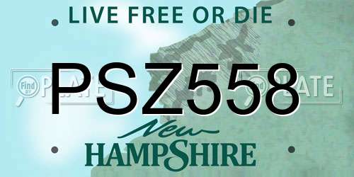 PSZ558 New Hampshire License Plate