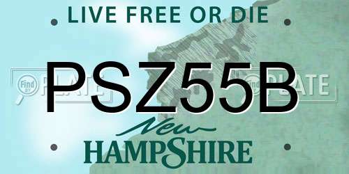 PSZ55B New Hampshire License Plate