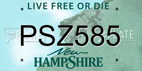 PSZ585 New Hampshire License Plate