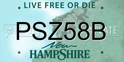 PSZ58B New Hampshire License Plate