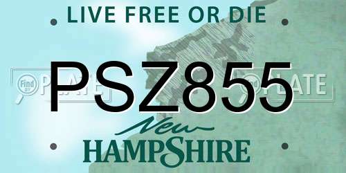 PSZ855 New Hampshire License Plate