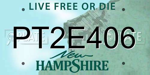 PT2E406 New Hampshire License Plate