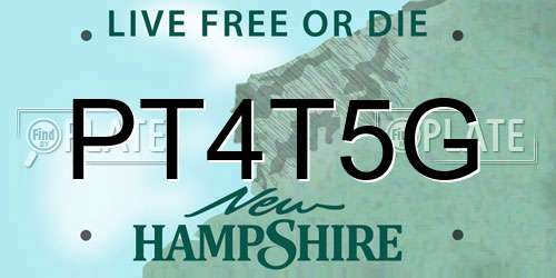 PT4T5G New Hampshire License Plate
