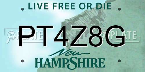 PT4Z8G New Hampshire License Plate
