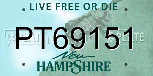 PT69151 New Hampshire License Plate
