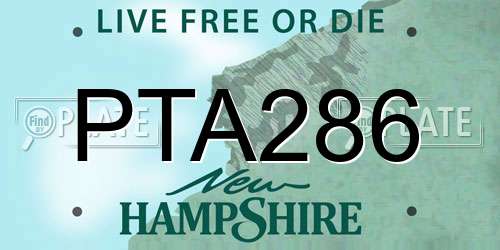 PTA286 New Hampshire License Plate