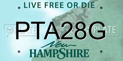 PTA28G New Hampshire License Plate