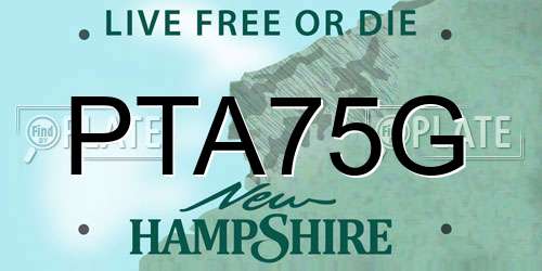 PTA75G New Hampshire License Plate