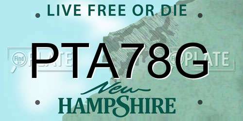 PTA78G New Hampshire License Plate