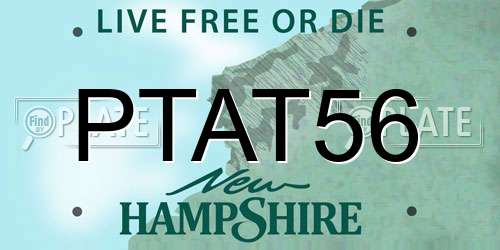 PTAT56 New Hampshire License Plate