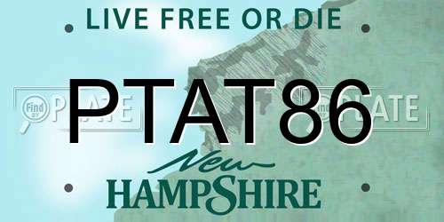 PTAT86 New Hampshire License Plate