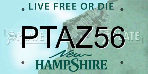 PTAZ56 New Hampshire License Plate