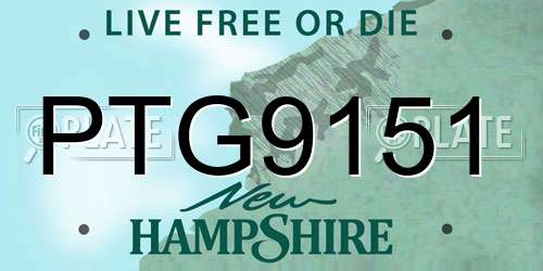 PTG9151 New Hampshire License Plate