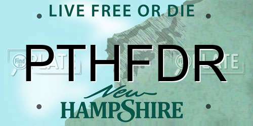 PTHFDR New Hampshire License Plate