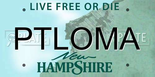 PTLOMA New Hampshire License Plate