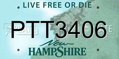 PTT3406 New Hampshire License Plate