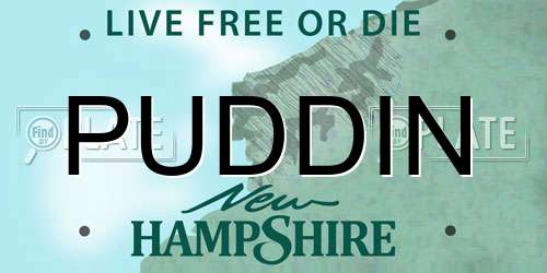 PUDDIN New Hampshire License Plate