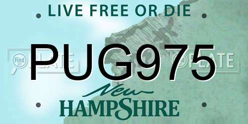 PUG975 New Hampshire License Plate