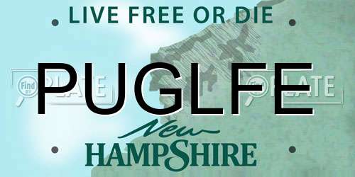 PUGLFE New Hampshire License Plate