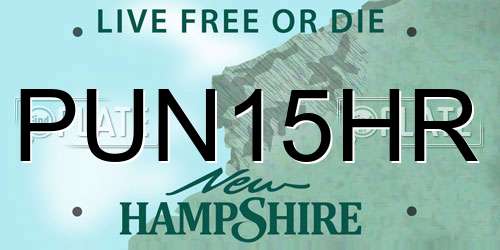PUN15HR New Hampshire License Plate