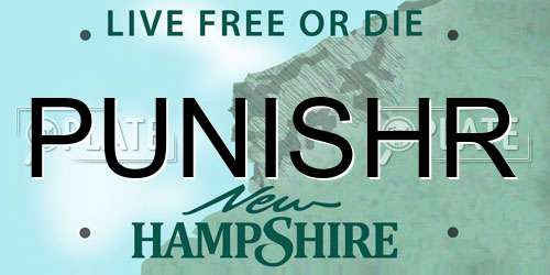 PUNISHR New Hampshire License Plate
