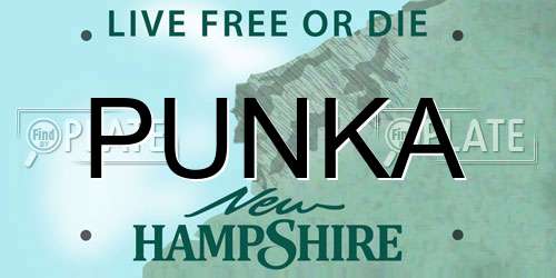 PUNKA New Hampshire License Plate