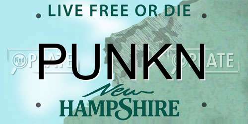 PUNKN New Hampshire License Plate