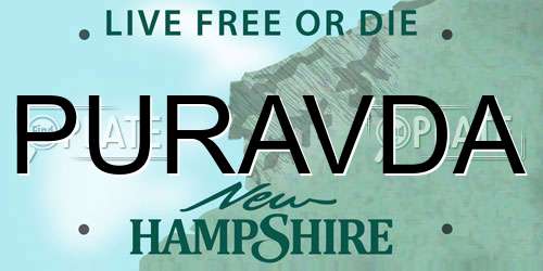 PURAVDA New Hampshire License Plate