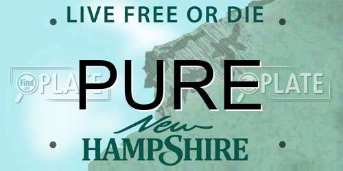 PURE New Hampshire License Plate