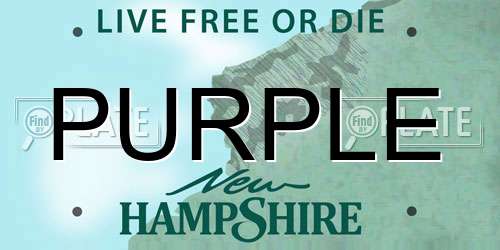 PURPLE New Hampshire License Plate